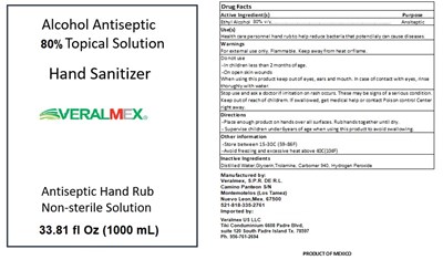 1000 mL Label (Label Hand Sanitizer Veralmex)